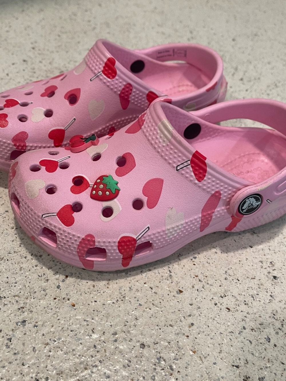 Crocs Pink Valentine's Heart Classic Clog Size 12